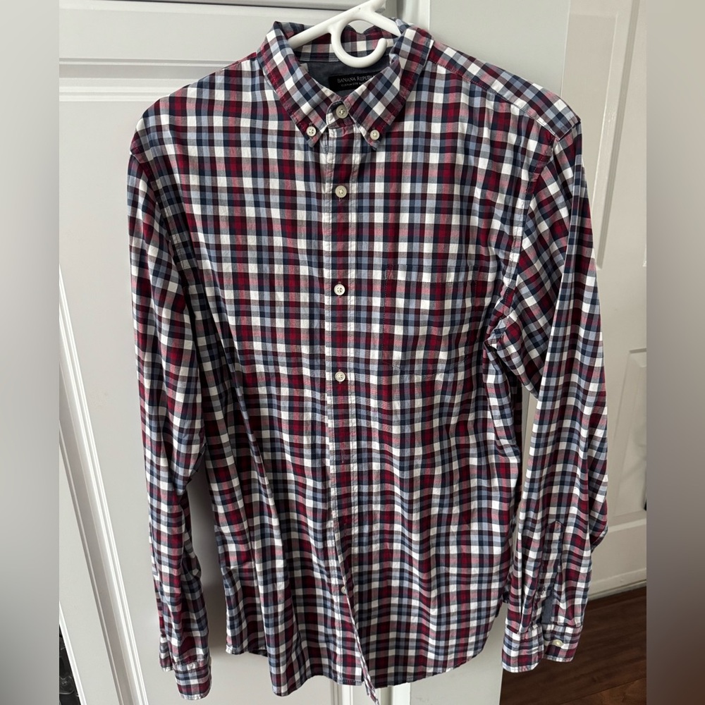 Banana Republic Plaid Long Sleeve Button Down